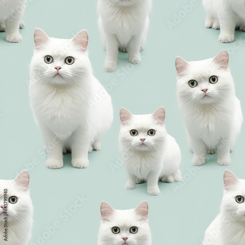 British shorthair cats breed cute cartoon repeat pattern