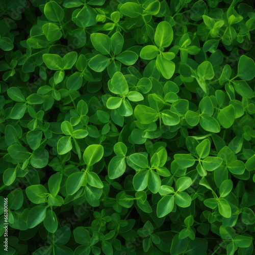 Green leaves pattern background, natural background and wallpaper © mirexon