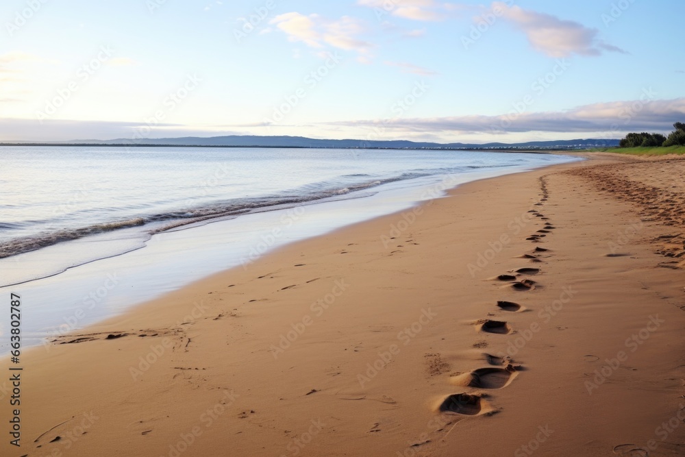 image of a sandy beach with footprints leading into the distance image of a sandy beach with footprints leading into the distance