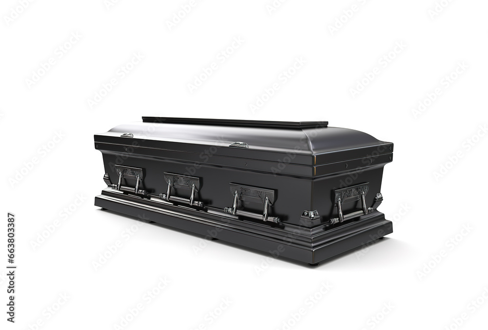 Coffin isolated on white background