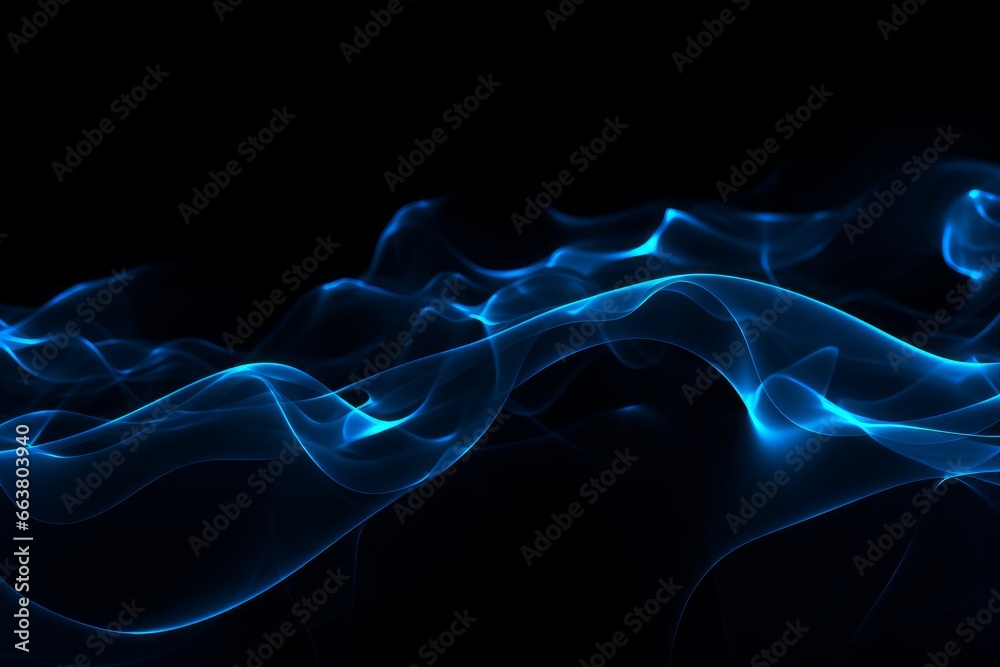Fototapeta premium Abstract Blue Lines on Black Background