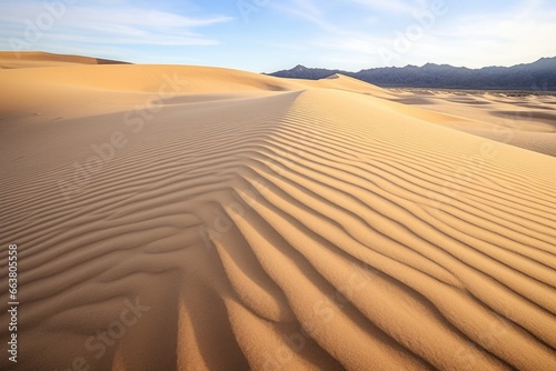 wavy sand dunes in a windy desert environment
