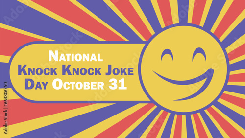 National Knock Knock Joke Day vector banner design. Happy National Knock Knock Joke Day modern minimal graphic poster illustration.