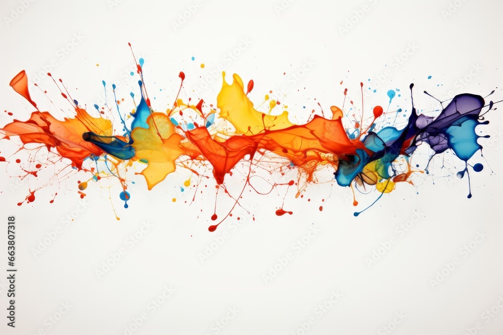 Colorful Splattering Lines on White Background Colorful Splattering Lines on White Background