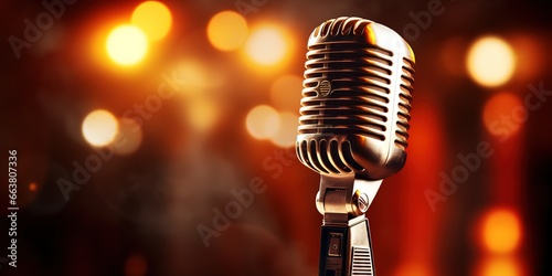 a microphone with a blur effect light background