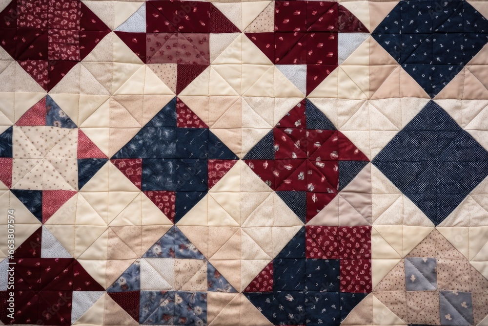 close-up of a patchwork quilt