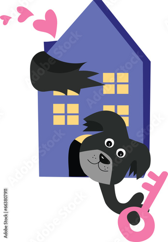 Rescue dog in new home