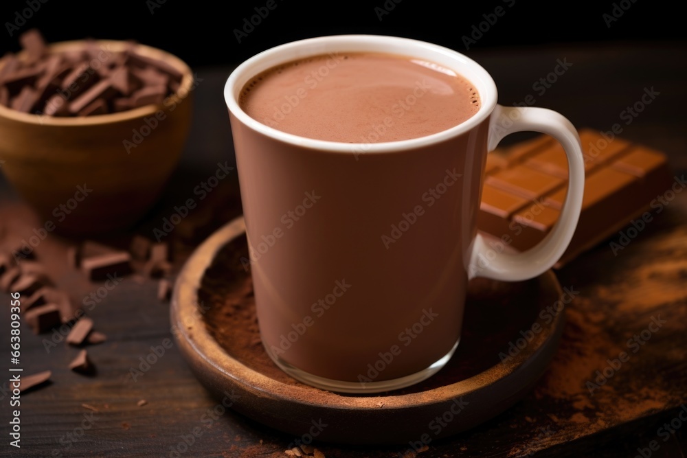 cropped coaster under a steaming cup of hot chocolate cropped coaster under a steaming cup of hot chocolate