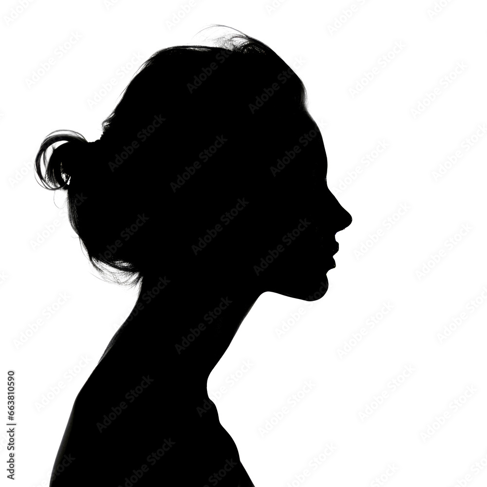 Silhouette of a young woman. Anonymous profile portrait picture. Social media avatar Silhouette of a young woman. Anonymous profile portrait picture. Social media avatar