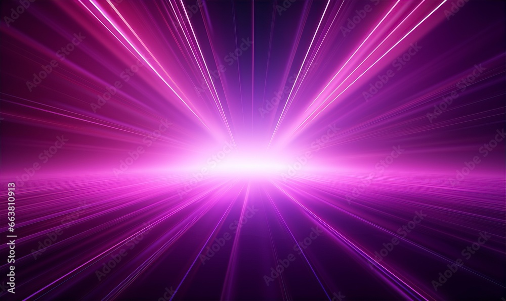 3d rendering in neon light, bunched lines on horizon, display as space with objects, abstract background, colors in red, pink and purple 3d rendering in neon light, bunched lines on horizon, display as space with objects, abstract background, colors in red, pink and purple