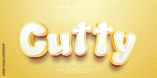 Soft color cute 3d editable text effect