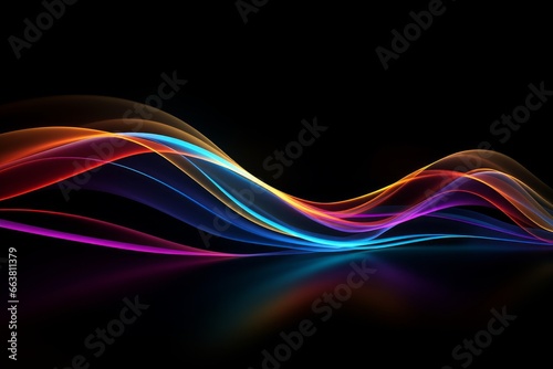 Colorful Lines on Black Background