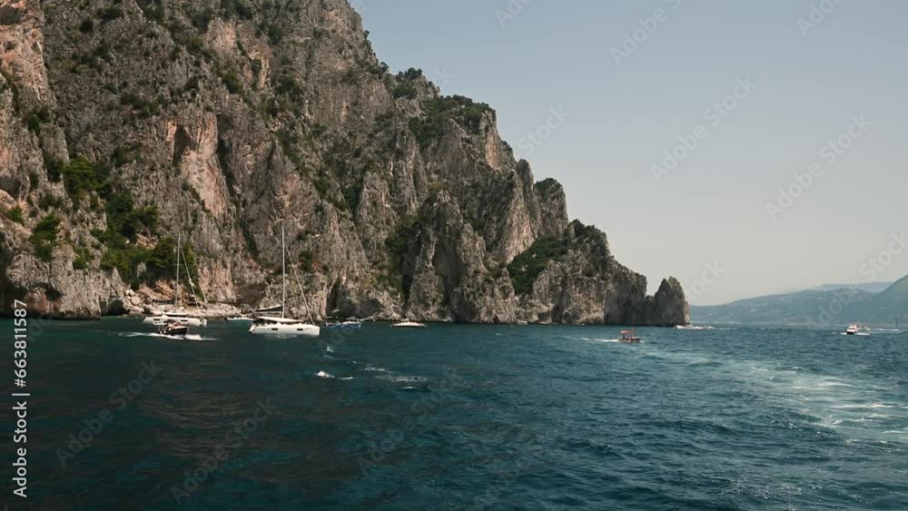 beautiful island view from the sea. island of capri. travel by sea. beautiful island view from the sea. island of capri. travel by sea.