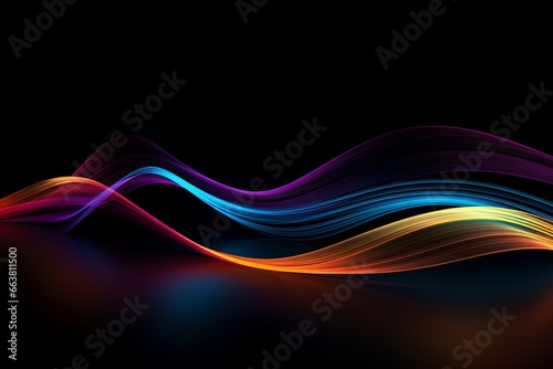 Colorful Lines on Black Background