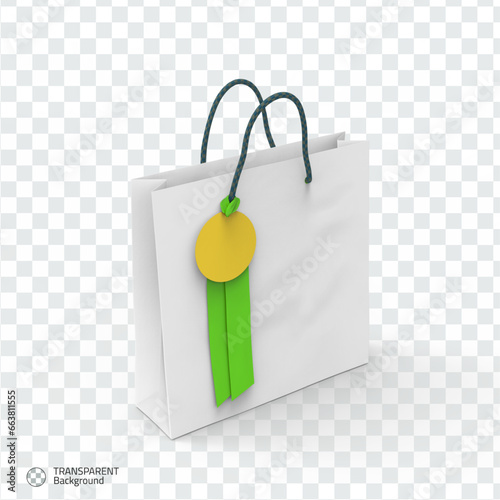 Isometric bag 3d isolated render