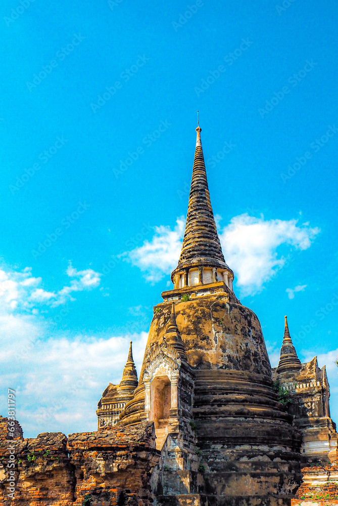 Timeless Wonder: Ancient Pagoda in Ayutthaya's Historic Temple - UNESCO World Heritage Site in Central Thailand