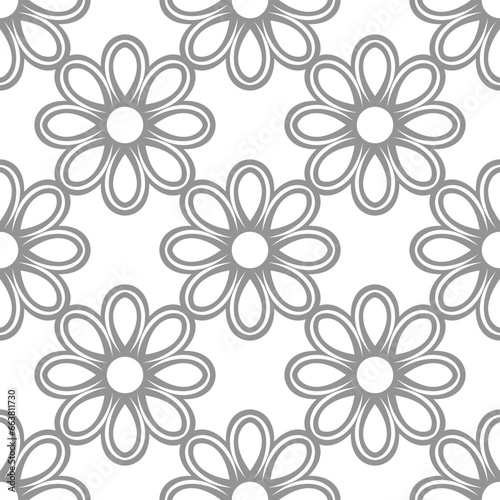 Floral vector silver and white ornament. Seamless abstract classic background with flowers. Pattern with repeating floral elements. Ornament for wallpaper and packaging