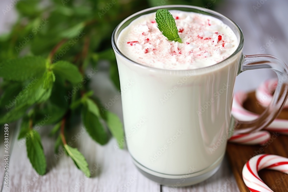 peppermint latte in a large coffee mug peppermint latte in a large coffee mug