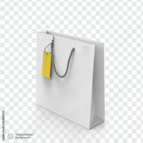 Isometric bag 3d isolated render