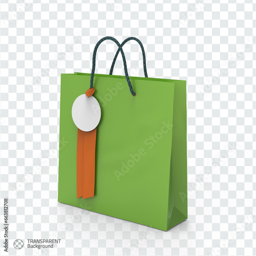 Isometric bag 3d isolated render