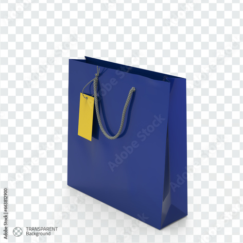 Isometric bag 3d isolated render