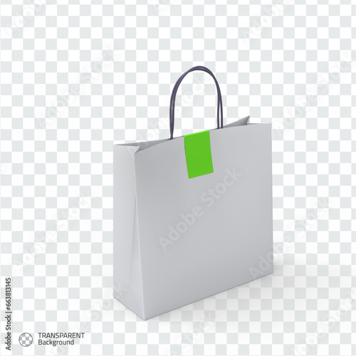 Isometric bag 3d isolated render