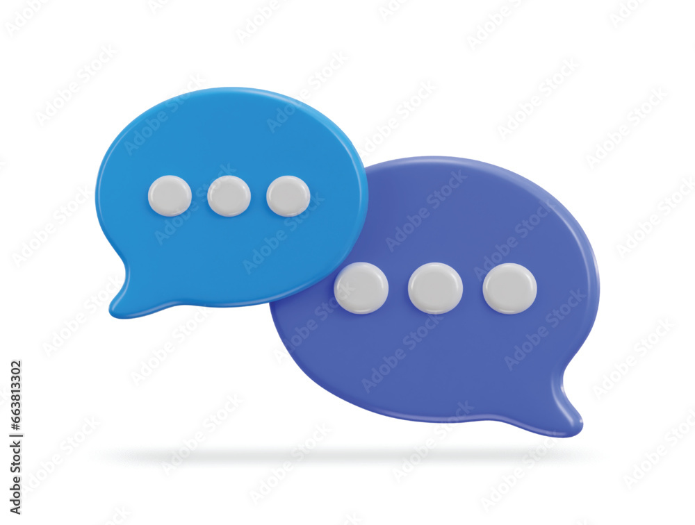 3d chatting speech bubbles icon illustration 3d chatting speech bubbles icon illustration