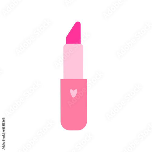 Pink lipstick. Cute pink icon. Vector illustration. © Kidzkamba