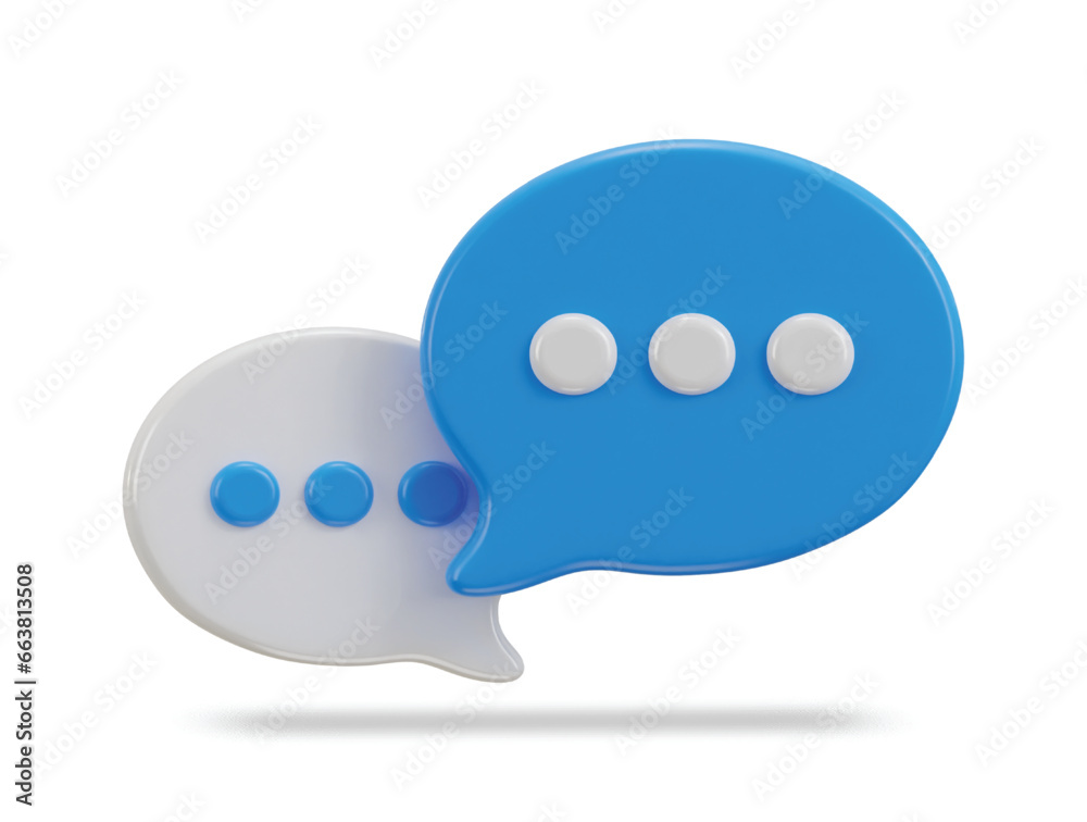 3d chatting speech bubbles icon illustration 3d chatting speech bubbles icon illustration