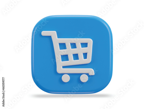 3d shopping cart icon vector illustration