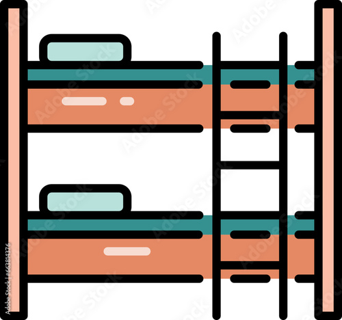 Bunk bed line icon