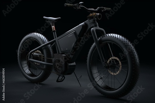 A digital rendering of an e-bike with a charger. Generative AI
