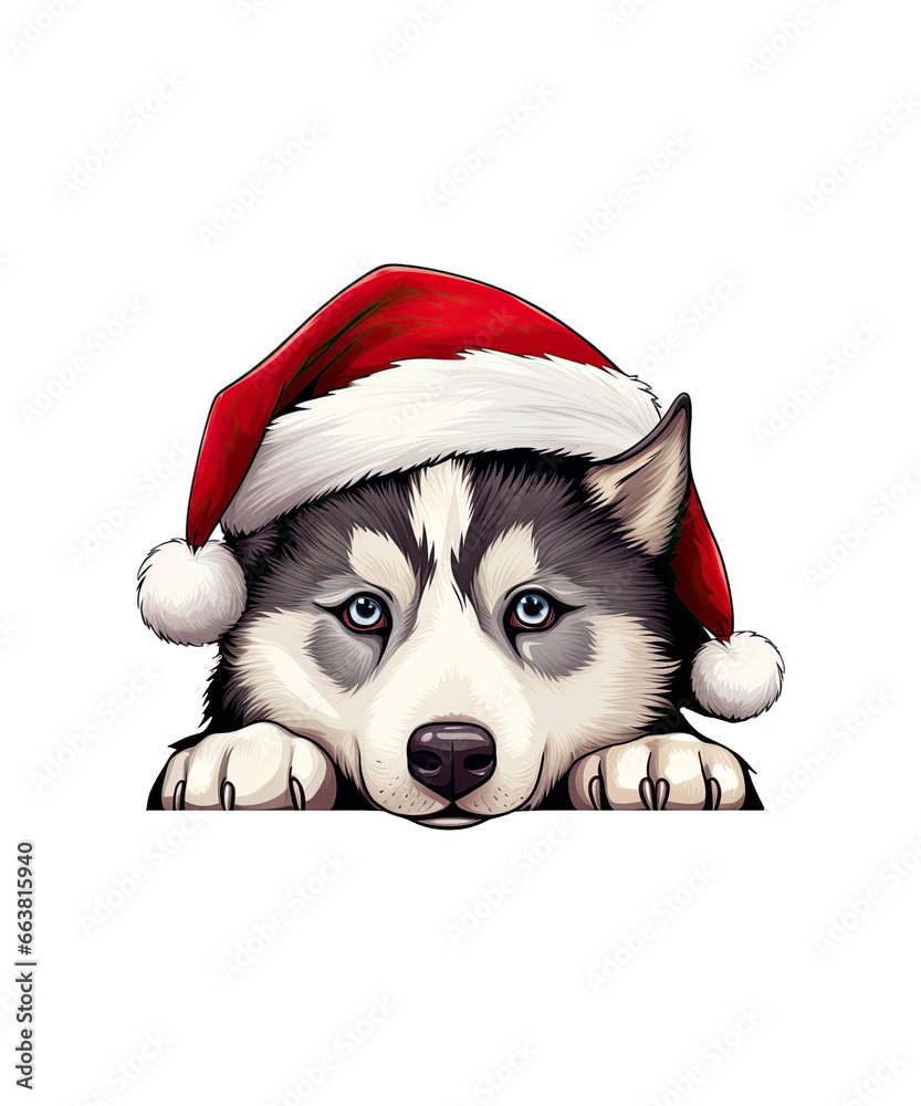 Christmas Peeking Dogs Sublimation
