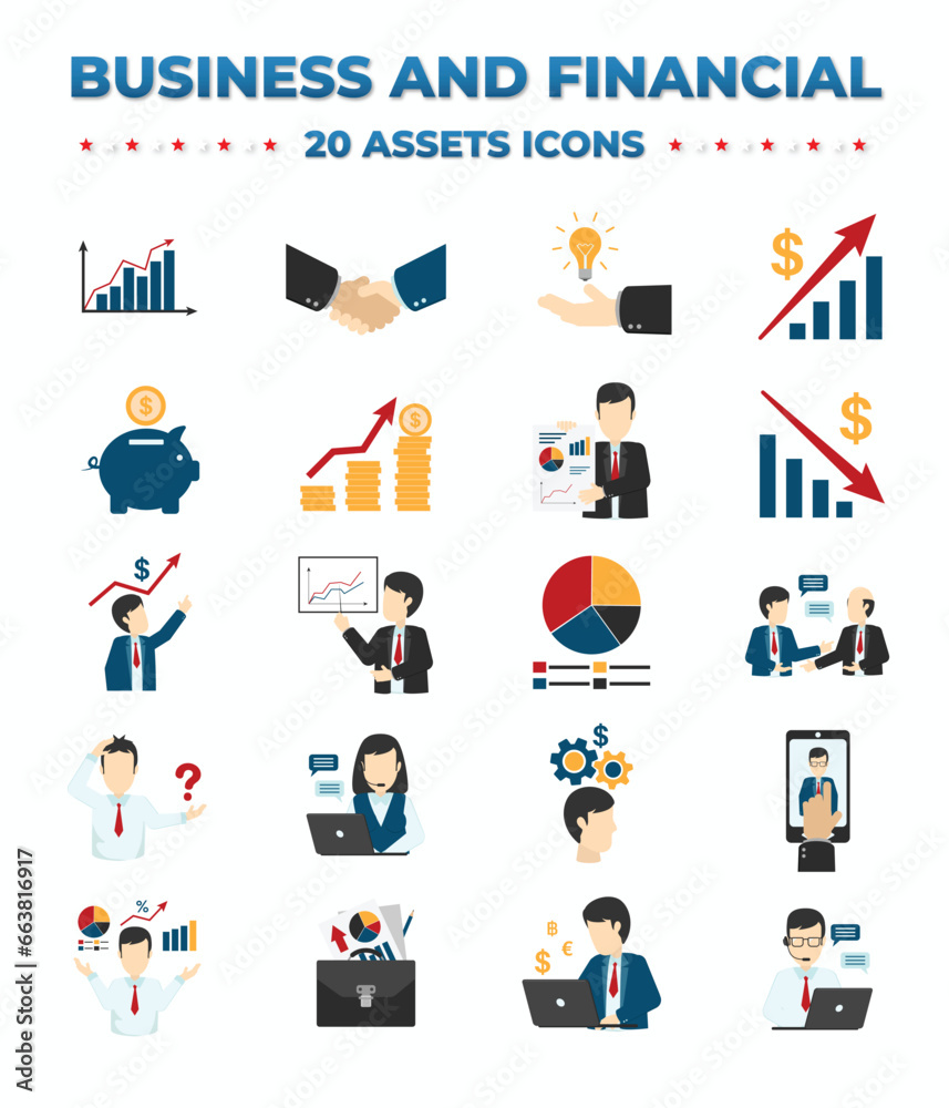 Fototapeta premium Set of business and Financial icons