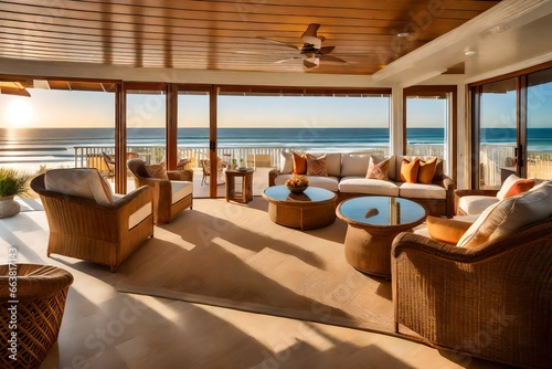 interior design of a vibrant family beach house.