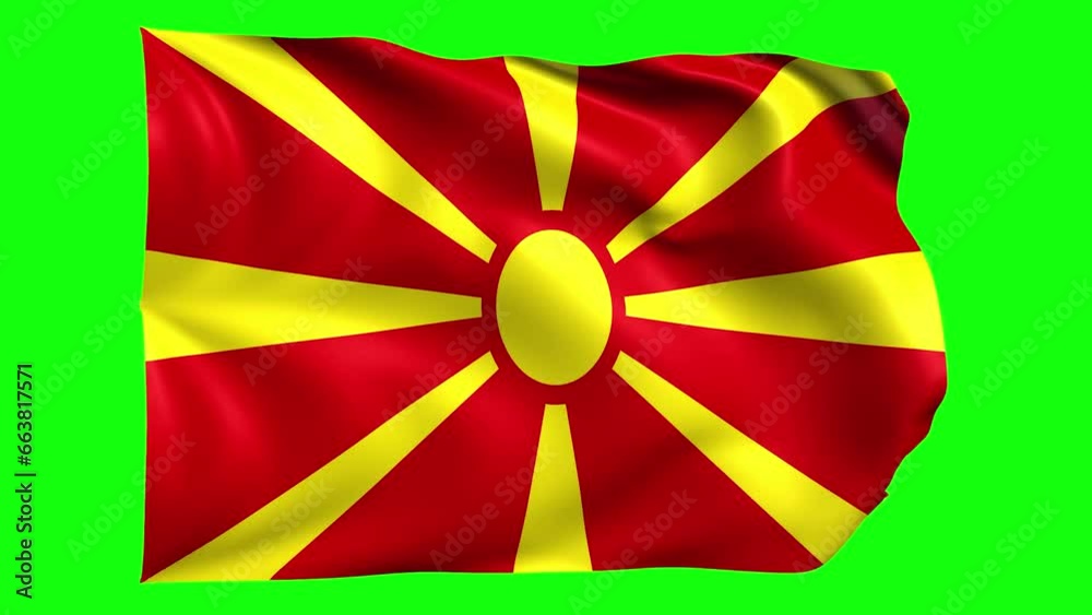 Macedonia animated flag on green screen Macedonia animated flag on green screen