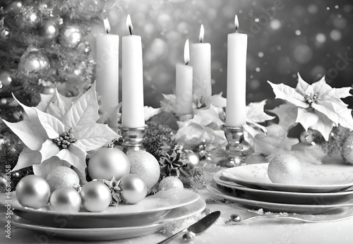 Christmas decoration with candle, 
Festive holiday decor, 
Candlelit Christmas centerpiece