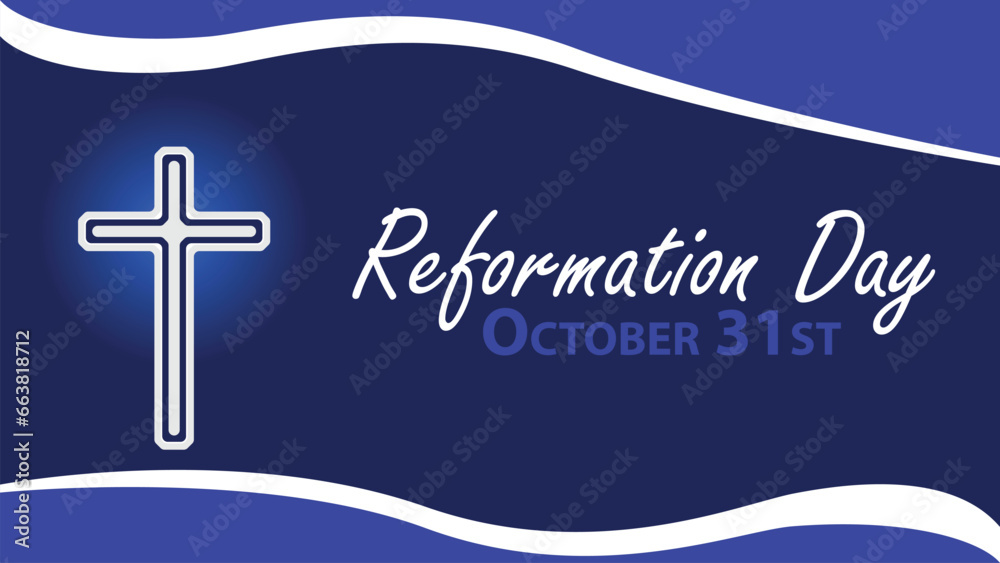 Reformation Day vector banner design with geometric shapes and vibrant