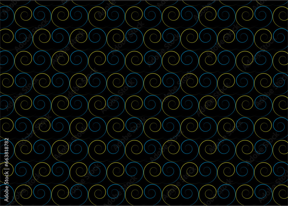 Blue , black pattern