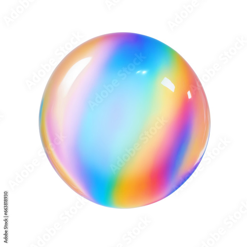rainbow colors soap bubble isolated on transparent background