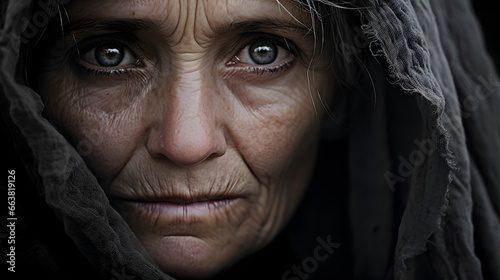 Sad Women old, created by generative AI technology