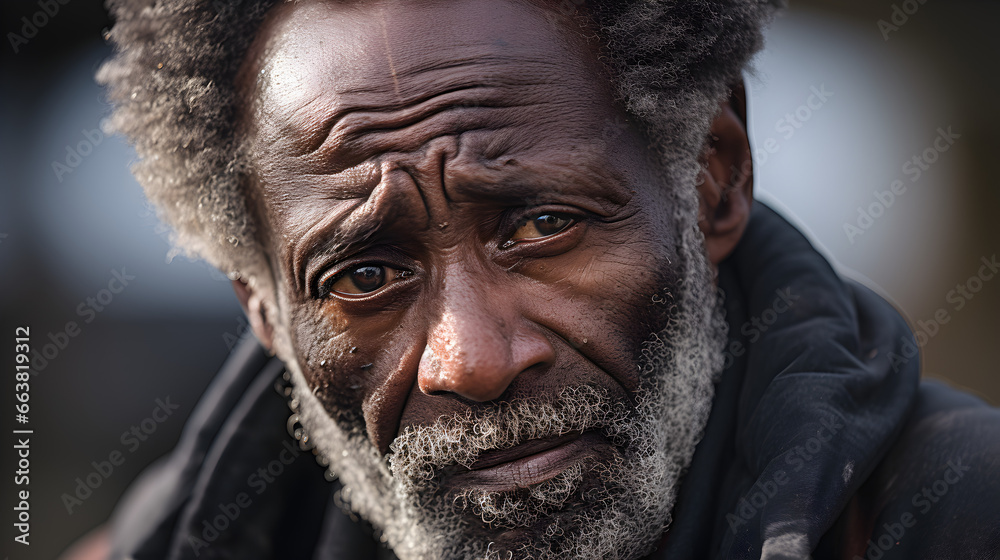 Obraz premium Sad man old, created by generative AI technology