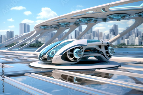 Automobile auto modern automotive concept fly car electric design futurism motor drive vehicle