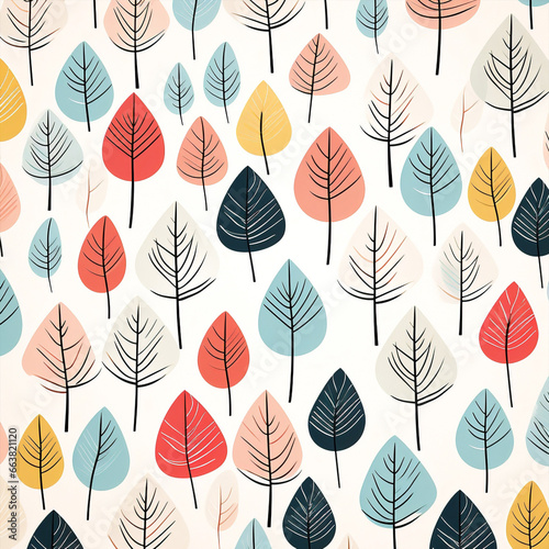 Background illustration nature pattern autumn print art design leaf set plant