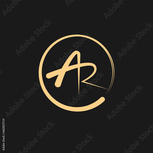 Abstract design letter AR for initial logo.