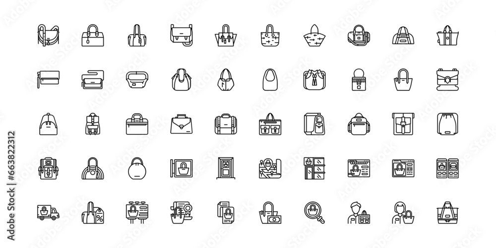 bag icon set bag icon set
