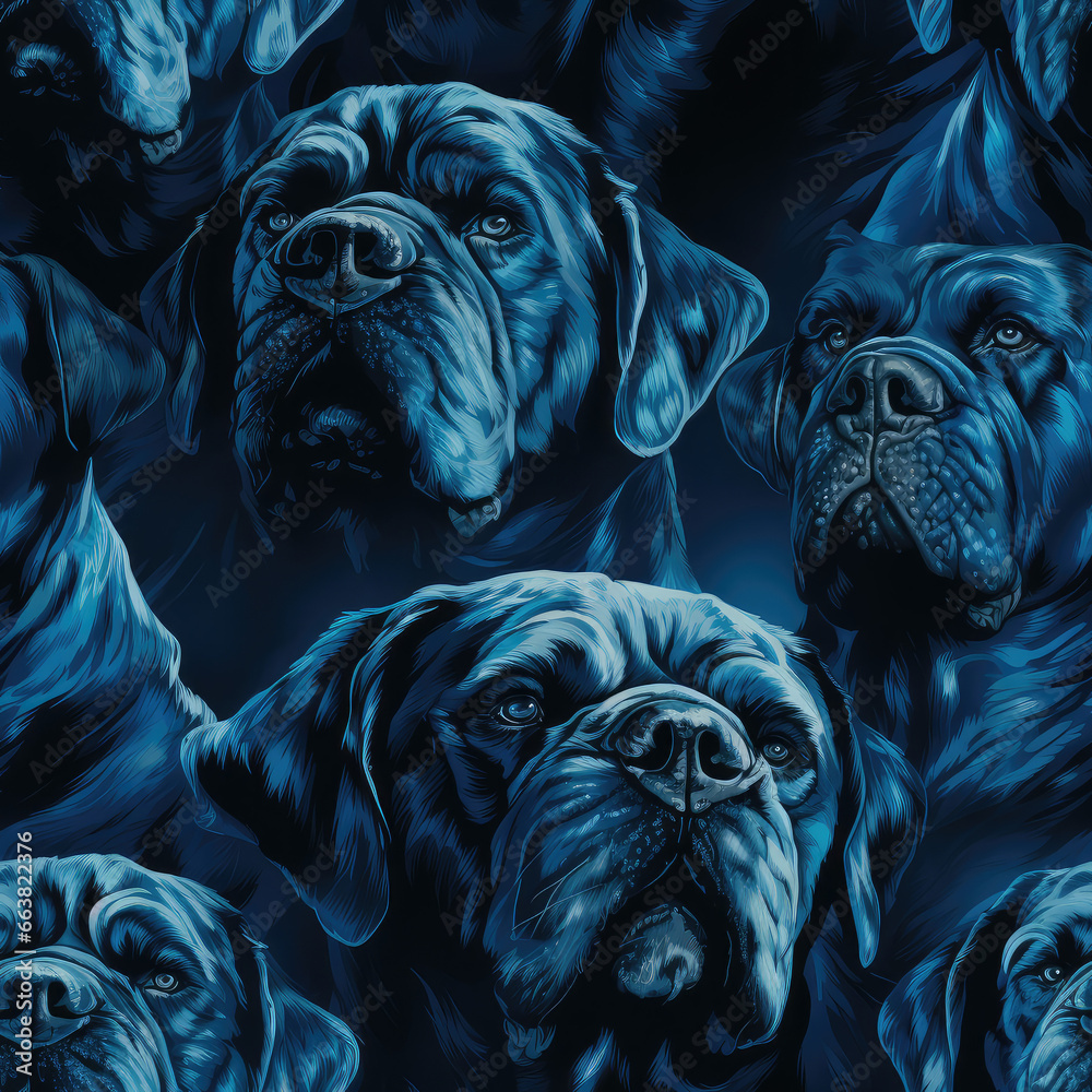 Obraz premium Mastiffs dogs breed animal cartoon repeat pattern