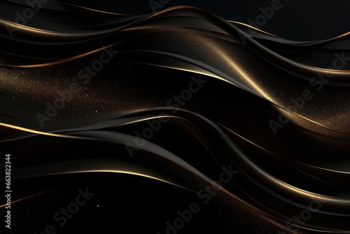 Golden Lines Texture on Black Background