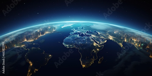 Earth At Night From Space Background