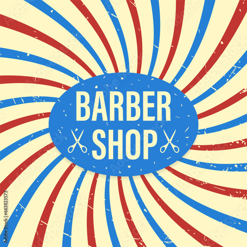 Retro Barber Shop. Barbershop with a form for text. The concept of beauty salons and haircuts. Abstract line pattern texture background with grunge background. Vector illustration